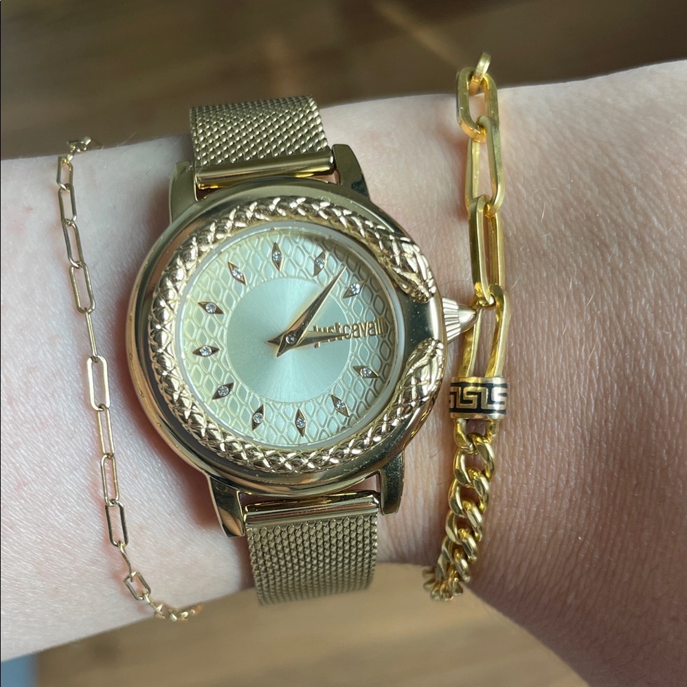 Just Cavalli Gold Mesh Women's Watch